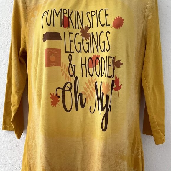 PUMPKIN SPICE OMBRE BLEACHED T-SHIRT TOP LIGHTWEIGHT - Picture 6 of 12